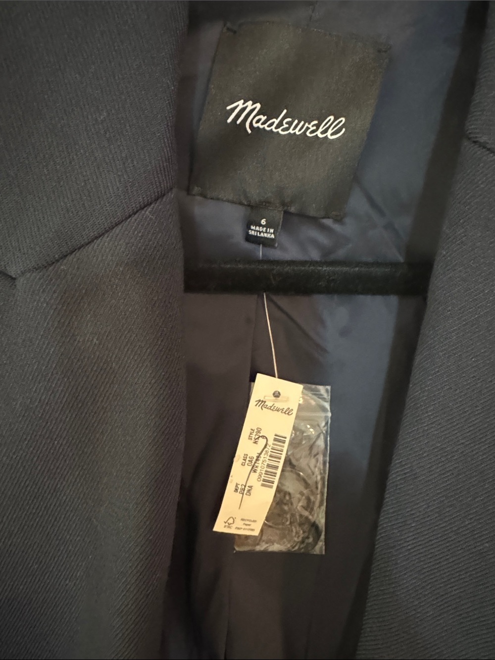 NWT MADEWELL Size 6 The Alston Blazer in Deep Navy $218 NS390 - Picture 7 of 9